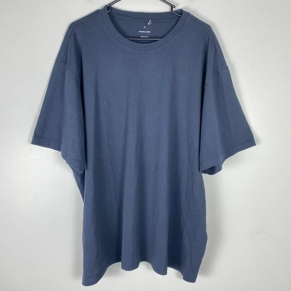 Everlane Men's Short Sleeve Crew Tee in Slate Blue - Picture 1 of 9